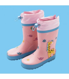 Дитячі гумові чоботи з жирафою. Колір рожевий. 27 розмір (17,8см устілка)