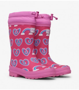 Гумові сапоги Hatley утеплені Twisty Rainbow Hearts 3 малиновий 34 (F21TRK1569)