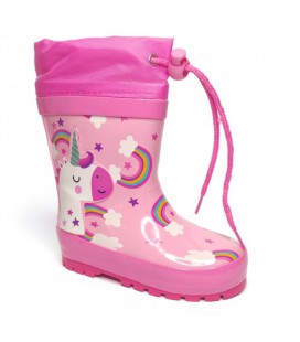 Гумові чоботи для дівчаток Kimbo-o рожеві з єдинорігом 26р. (17,1 см.)