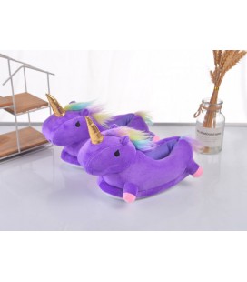 Тапочки єдинороги Kigurumi Домашні Фіолетові Плюшеві Дитячі 26-34 (3006)