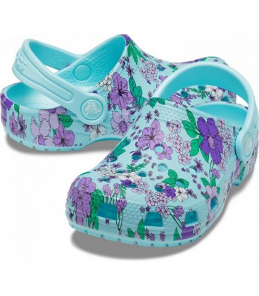 Дитячі сабо Crocs для дівчаток Fun Lab Playful Patches Clog 25 ніжно блакитний у принт 206146