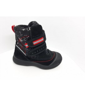 Зимові мембранні чобітки на хлопчика Tigina чорні з червоним ZS-0010 22 р 14,5 см