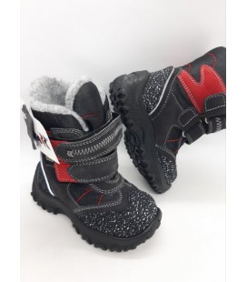 Зимові чобітки на хлопчика Romika чорні з червоним ZS-0049 24 р 15,5 см