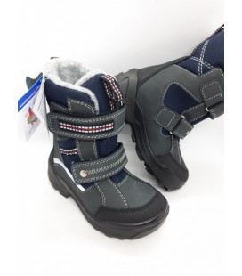 Мембранні зимові чобітки на хлопчика Floare сірі з синім непромокаючі ZS-0073 28 р 18,2 см