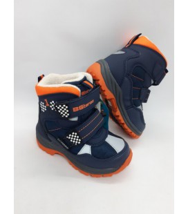 Зимові чобітки на хлопчика B&G сині з помаранчевим ZS-0085 23 р 15 см
