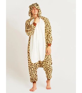 Пижама кигуруми для детей и взрослых леопард желтый | кенгуруми М, 170 см. (1618682390)