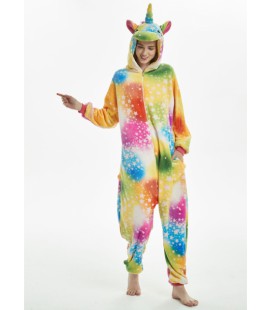 Пижама кигуруми для детей и взрослых Салют единорог на молнии | кенгуруми М, 110 см. (1618706927)