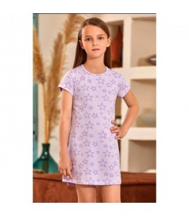 Детская ночнушка Baykar Турция ночная рубашка звезды 4-5 лет р 4 104-110 см 9113-216 фиолетовая