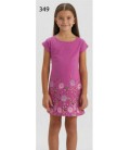 Дитяча ночнушка для дівчинки Baykar нічна сорочка сорчка з квітами бавовна і еластан р 7 122 - 128 см фіолетова 9291-349