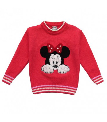 Светр Wiibery Minnie Mouse для дівчинки 86-92 см Червоний 12156