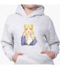 Дитячий худі Сейлор Мун (Sailor Moon) Світло-сірий меланж (9298-2925) 140 см