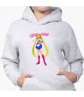 Дитячий худі Сейлор Мун (Sailor Moon) Світло-сірий меланж (9298-2916) 128 см