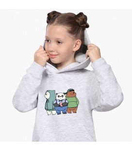 Дитячий худий Вся правда про ведмедів (We Bare Bears) Світло-сірий меланж (9298-2898) 116 см