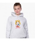 Дитячий худі Сейлор Мун (Sailor Moon) Світло-сірий меланж (9298-2917) 164 см