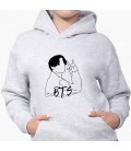 Дитячий худі Чон Джонгук БТС (Jungkook BTS) Світло-сірий меланж (9298-3277) 164 см