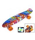 Скейт Penny Board Orange Graffiti Світяться колеса PR021