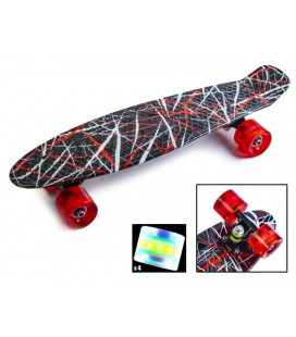 Скейт Penny Board 'Red design' Світяться колеса 1695632691