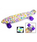 Скейт Penny Board 'Violet Flowers' Світяться колеса 1655323483