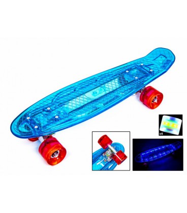 Penny Board 'Led'. Синій колір. Дека і колеса світяться!