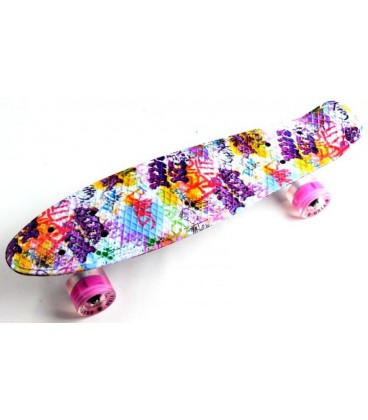 Скейт Penny Board 'Fish' Graffity. Світиться колесо.