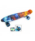 Пенні борд скейт Penny Board Fire and Ice 22' ABEC-7 зі колесами, що світяться.