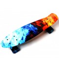 Пенні борд скейт Penny Board Fire and Ice 22' ABEC-7 зі колесами, що світяться.