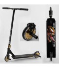 Самокат трюковый Best Scooter Simbiote Black Gold 120 мм литый диск 2 пеги + защита (SL1631-GJ)