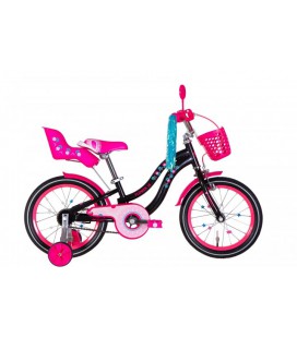 Дитячий Велосипед 16' Formula FLOWER PREMIUM 2022 Розмір 8.5' чорний з рожевим