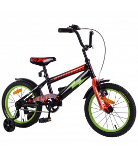 Дитячий велосипед FLASH T-21649 16' Дюймов Чорний з кольоровими вставками