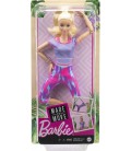 Лялька Barbie Made to Move Барбі Йога з серії Безмежний рух Блондинка у бузковому топі (GXF04)