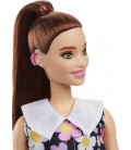 Лялька Барбі Модна брюнетка у сукні з квітами Barbie Fashionistas Doll 187 HBV19