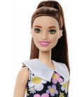 Лялька Барбі Модна брюнетка у сукні з квітами Barbie Fashionistas Doll 187 HBV19