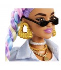 Лялька Barbie Extra Doll 5 in Long-Fringe Denim Jacket with Pet Puppy Барби Экстра 5.