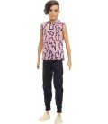 Лялька Кен Моднік Barbie Ken Fashionistas Doll Lightning Bolt Hoodie & Black Pants, Slender, Rooted Brown Hair 193 (HBV27)