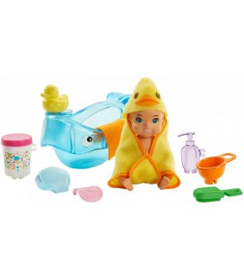 Барбі пупс немовля Barbie Skipper Babysitters Inc. Feeding and Bath-Time Playset with Color-Change Baby Doll Mattel (GHV84) (887