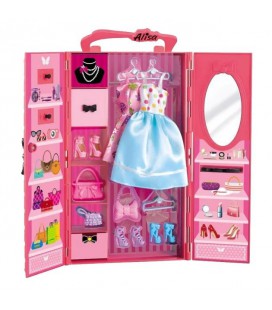 Меблі для ляльки барбі Гардероб з одягом Alisa 78734-BR-001