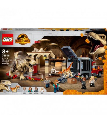 Конструктор LEGO Jurassic World Втеча тиранозавра та атроцираптора 466 деталей (76948)