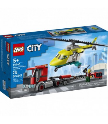 Конструктор LEGO City Перевезення рятувального вертольота 215 деталей (60343 78735)