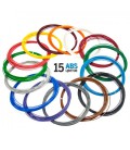 Набір ABS пластику Plexiwire для 3D ручки 150 метрів (15 кольорів по 10 м) 1.75 мм