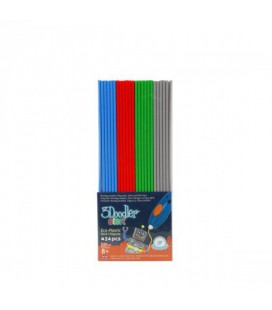 Набір стержнів для 3D-ручки 3Doodler Start - МІКС (24 шт: сірий, блакитний, зелений, червоний)