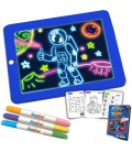 3D дошка для малювання світлом Lesko Magic Drawing Pad HL-108 Blue набір для творчості трафаретний дошка LED панель