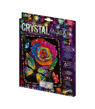 Набір для творчості Crystal mosaic картина з кристалів Квітка та бабочка DankoToys CRM-02-07 Danko Toys (CRM-02-07)