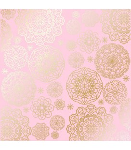 Аркуш паперу з фольгуванням, Фабрика Декора Golden Napkins Pink, артикул FDFMP-18-004