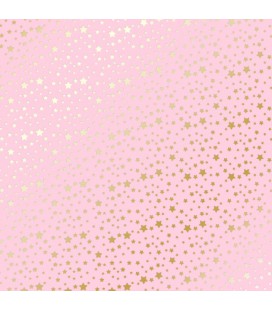 Аркуш паперу з фольгуванням, Фабрика Декора Golden stars Pink, артикул FDFMP-09-002
