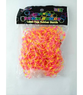 Гумки для плетіння Colorful loom bands рожево-жовті 600 шт