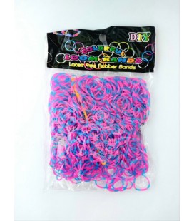 Гумки для плетіння Colorful loom bands фіолетово-блакитні 600 шт