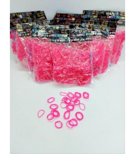 Гумки для плетіння браслетів Loom Bands малинові 12 пакетиків по 600 шт
