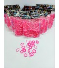 Гумки для плетіння браслетів Loom Bands малинові 12 пакетиків по 600 шт