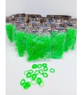 Гумки для плетіння браслетів Loom Bands зелені 12 пакетиків по 600 шт