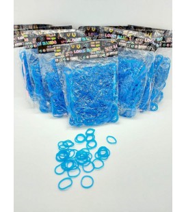 Гумки для плетіння браслетів Loom Bands сині 12 пакетиків по 600 шт